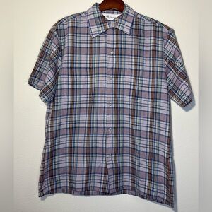 Men’s Mr California Vintage 70s Multicolor Striped Loop Collar Shirt Size Medium